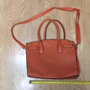 Orange Leather Purse with Organizer insert